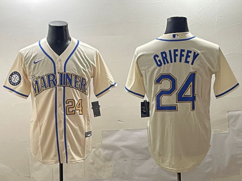 Men Seattle Mariners #24 Griffey Cream Game 2025 Nike MLB Jersey style 4